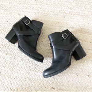 Born Leather Buckle Booties